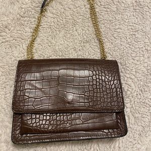 Brown Faux Leather Purse